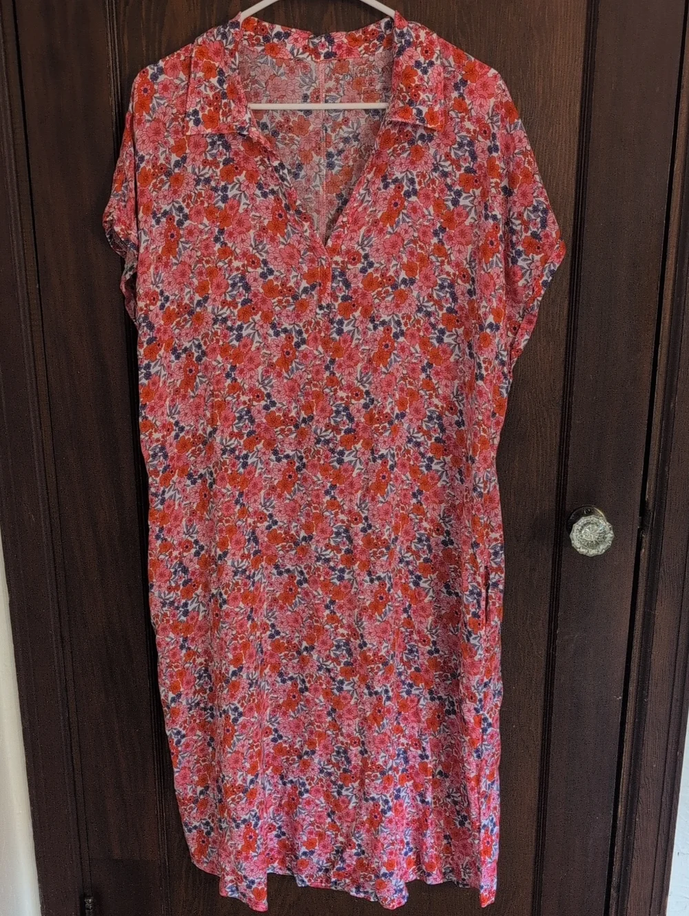 Draper James Red and Pink Floral Midi Dress